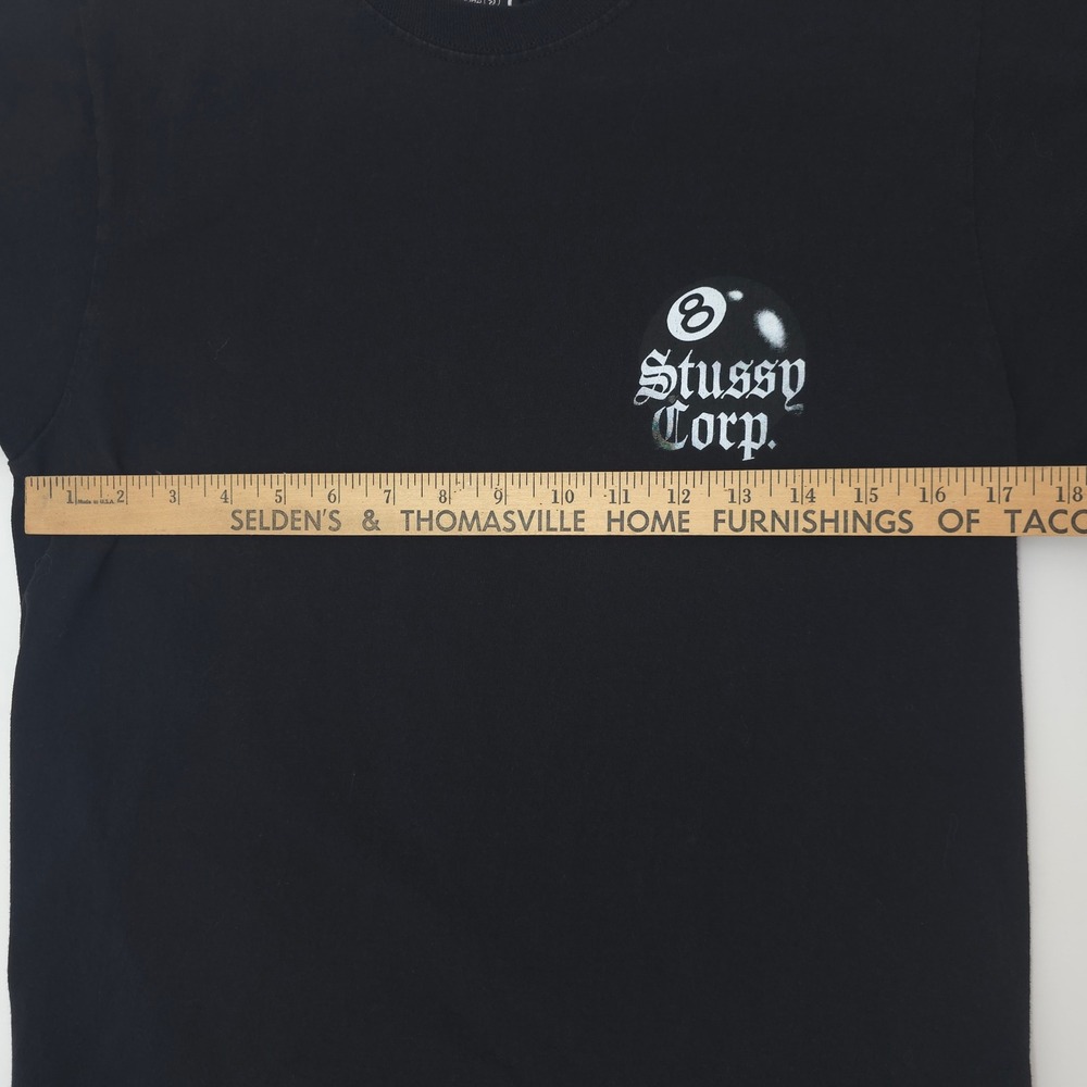 Stussy 8 Ball Corp Graphic Tee Black Streetwear Mens Small - Picture 8 of 8